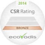 <p>Bronze - Punteggio 42
</p>
<p>"La categoria bronzo è accessibile soltanto alle aziende tra le 50 % migliori valutate da Ecovadis"
</p>