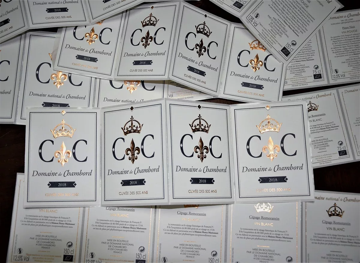 étiquettes 500 ans Château de Chambord