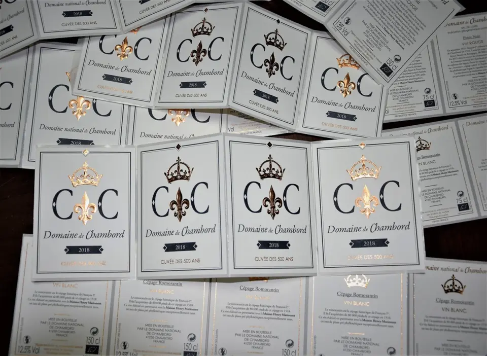 étiquettes 500 ans Château de Chambord
