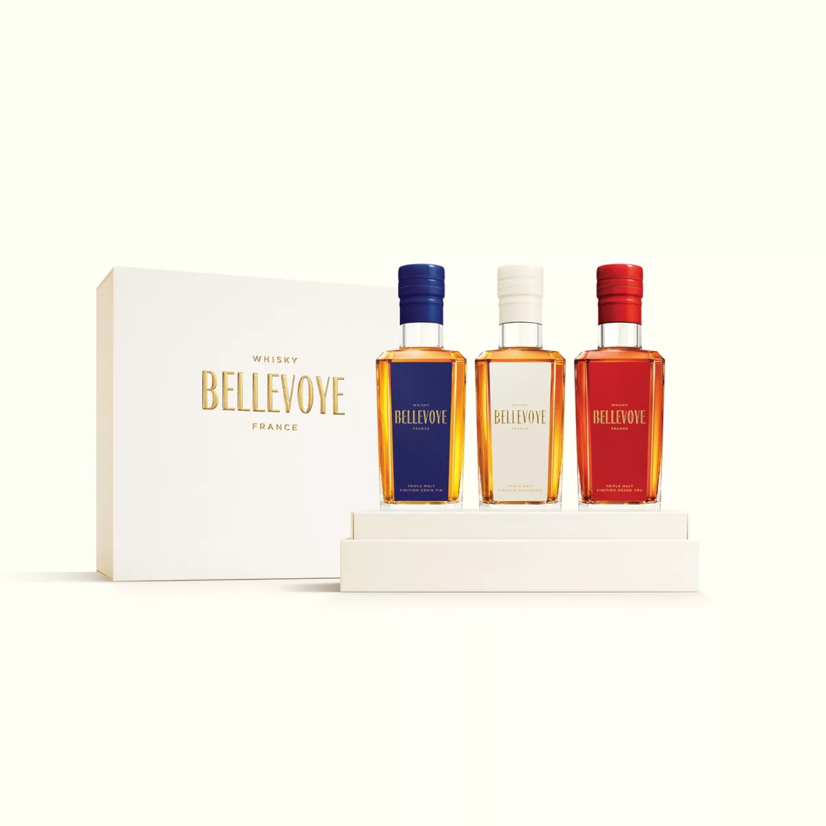 Coffret Bellevoye trois mini bouteille bleu - blanc - rouge