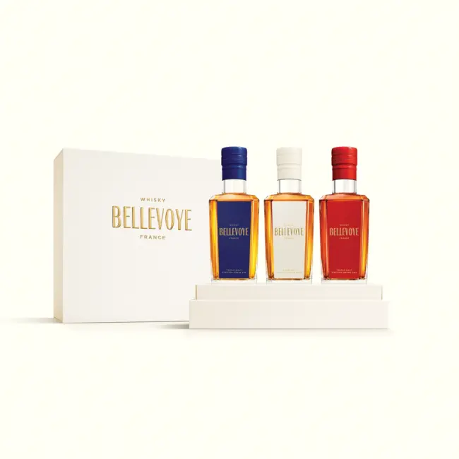 Coffret Bellevoye trois mini bouteille bleu - blanc - rouge