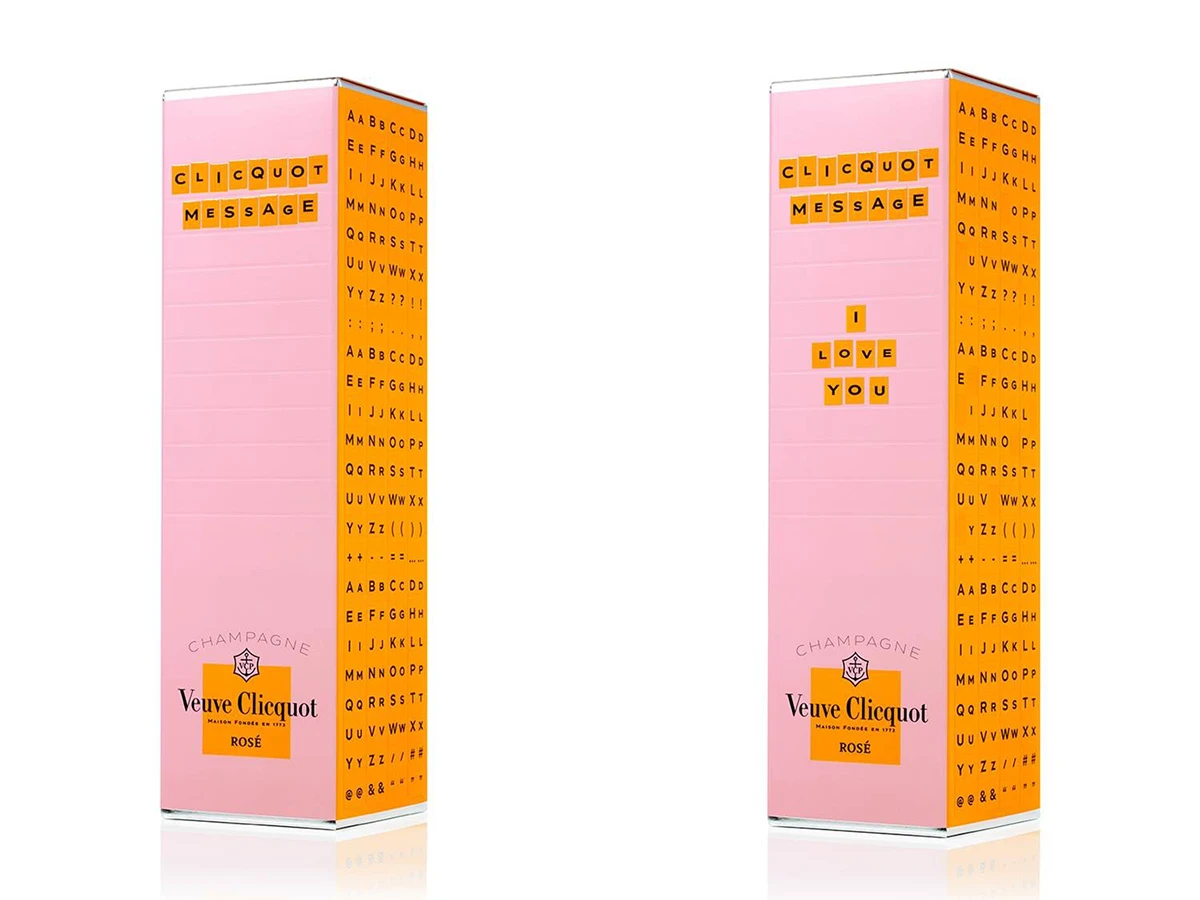 étui veuve cliquot message