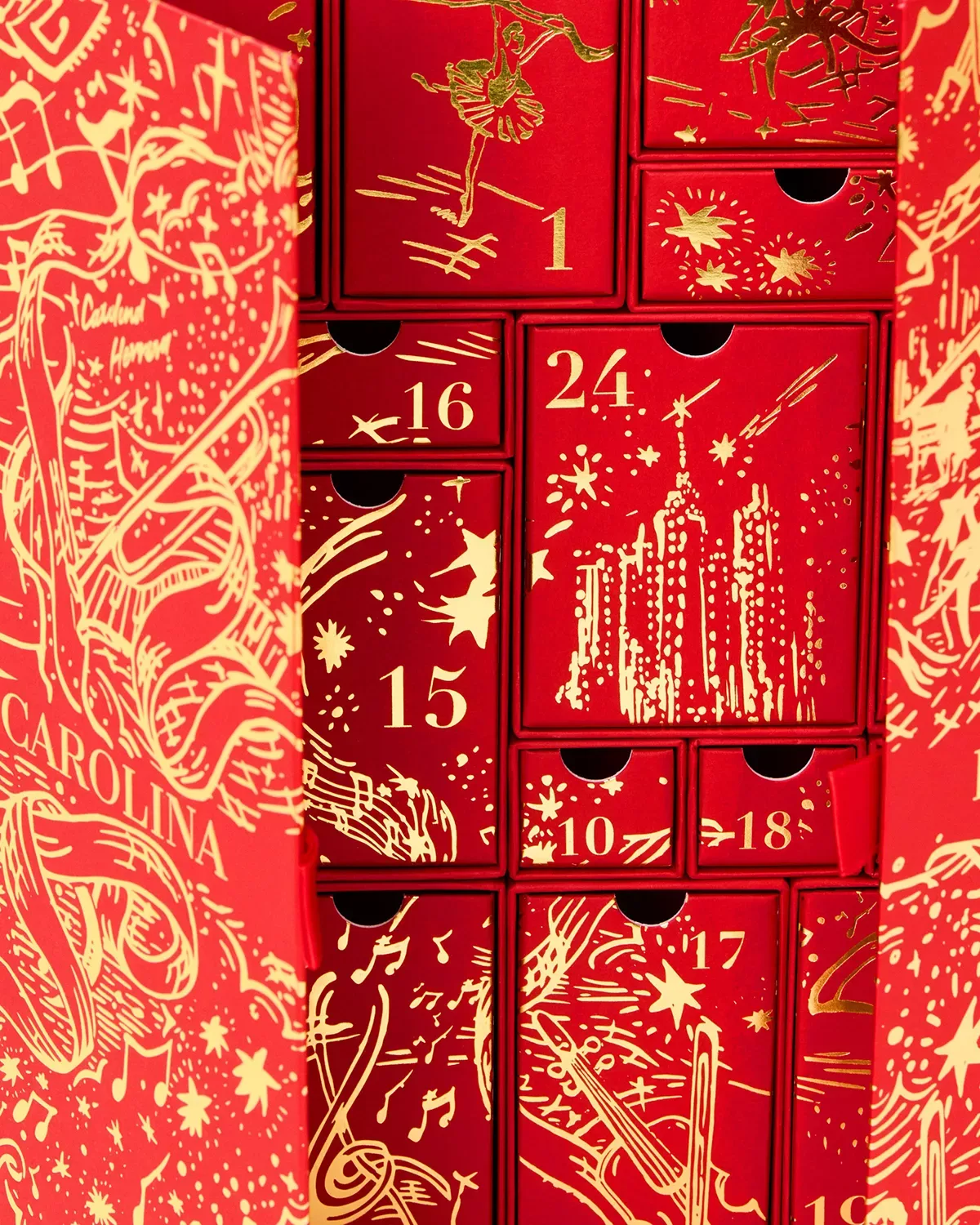 opening of luxury advent calendar for perfumes