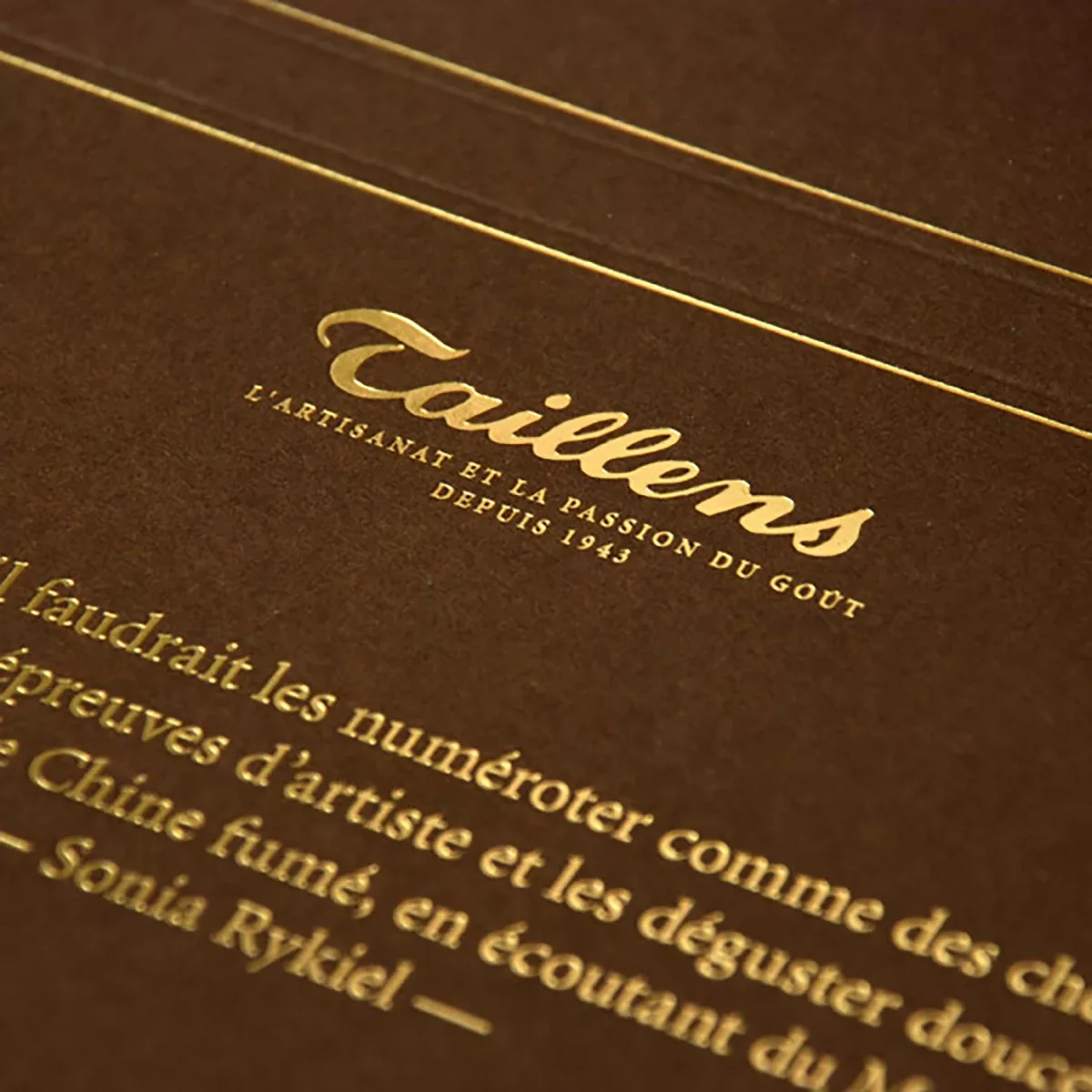 étiquette avec dorure