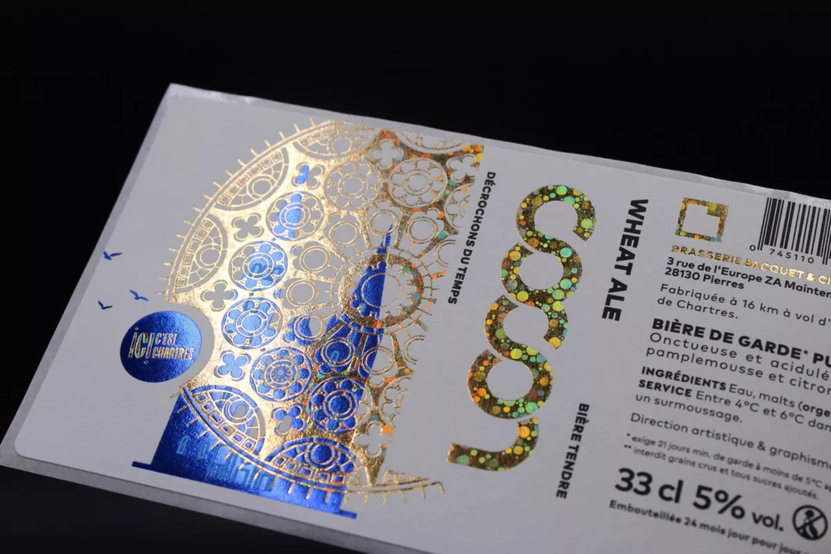 étiquette Cocon, ville de Chartrres, brasserie Bacquet & Cie